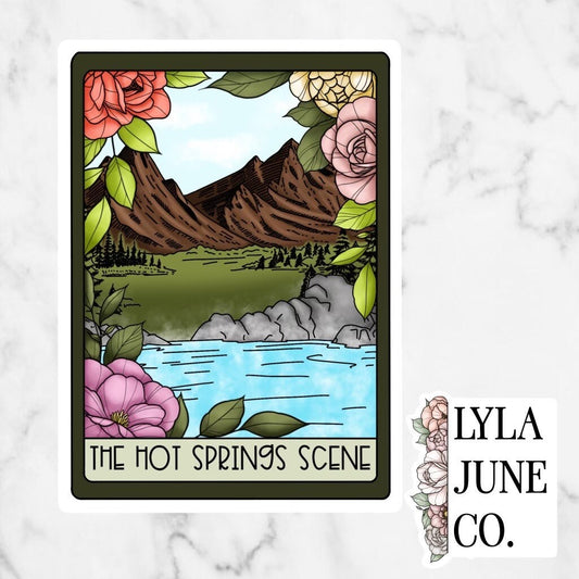 Hot Springs Scene Tarot Card sticker - Watch Your Mouth by Kandi Steiner