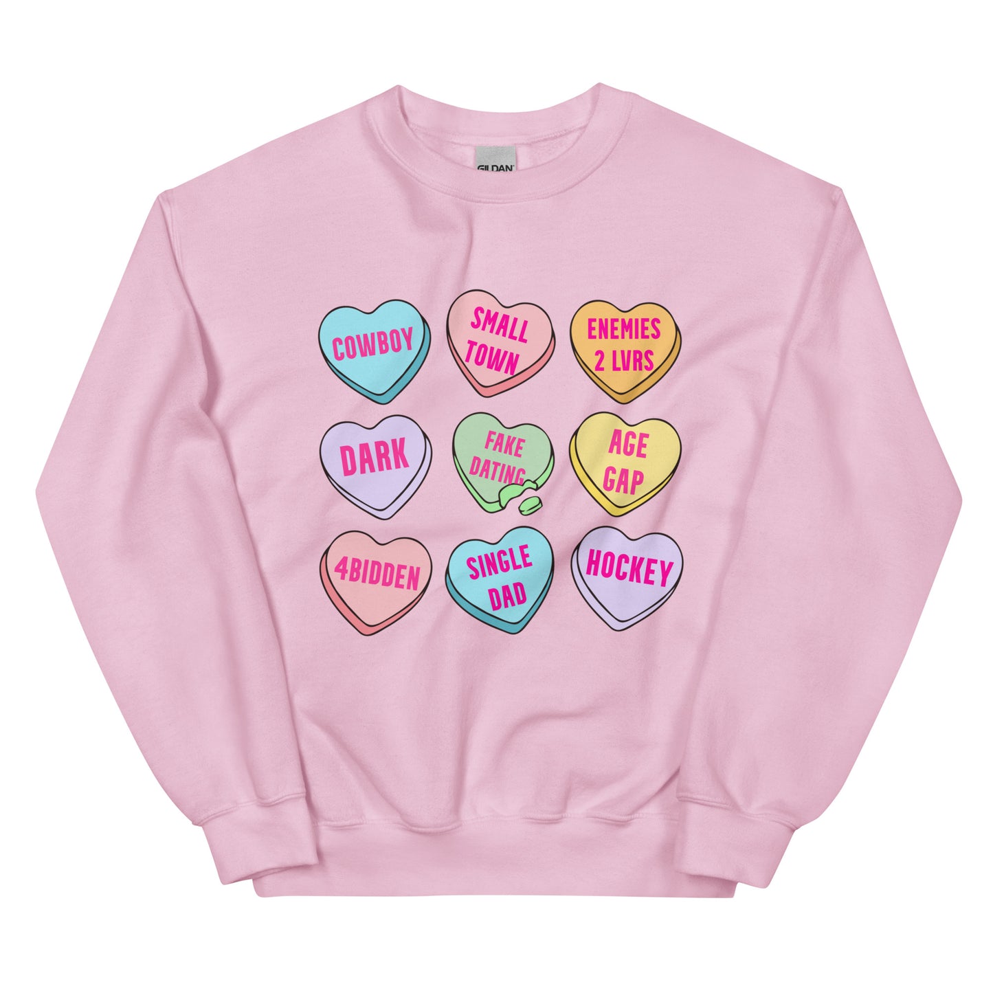 Romance Tropes Candy Hearts Valentines Unisex Sweatshirt