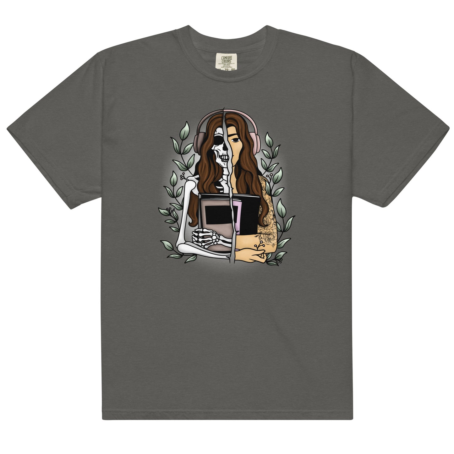 Audiobook Skeleton heavyweight t-shirt