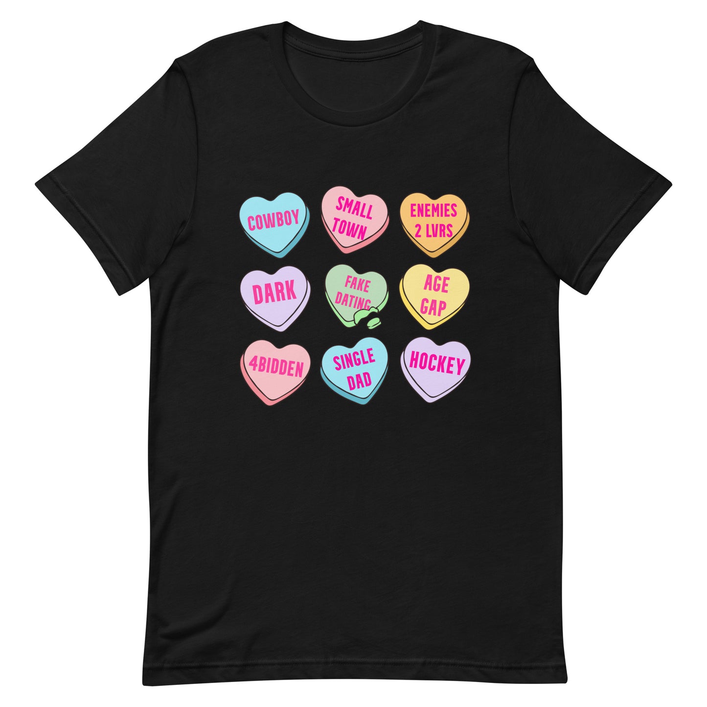 Romance Tropes Candy Hearts Valentines Unisex t-shirt
