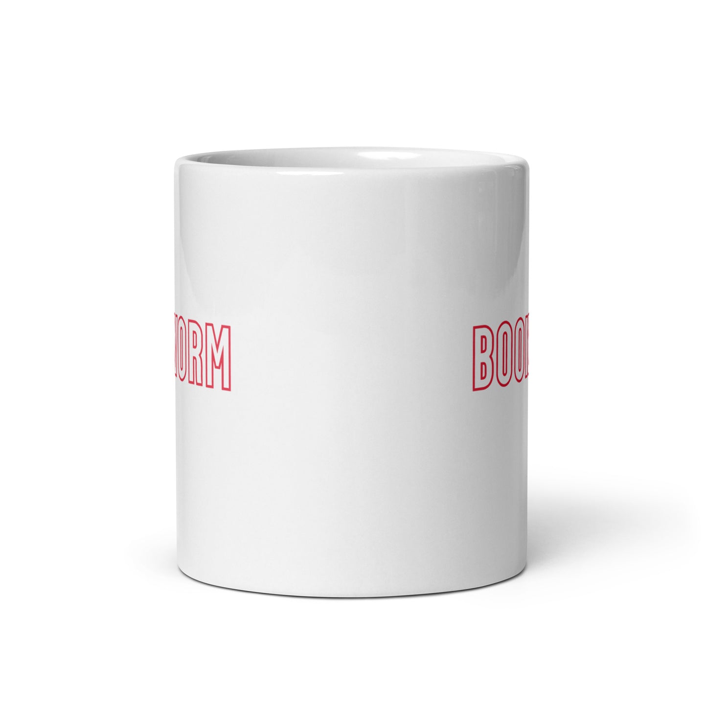 Bookworm White glossy mug