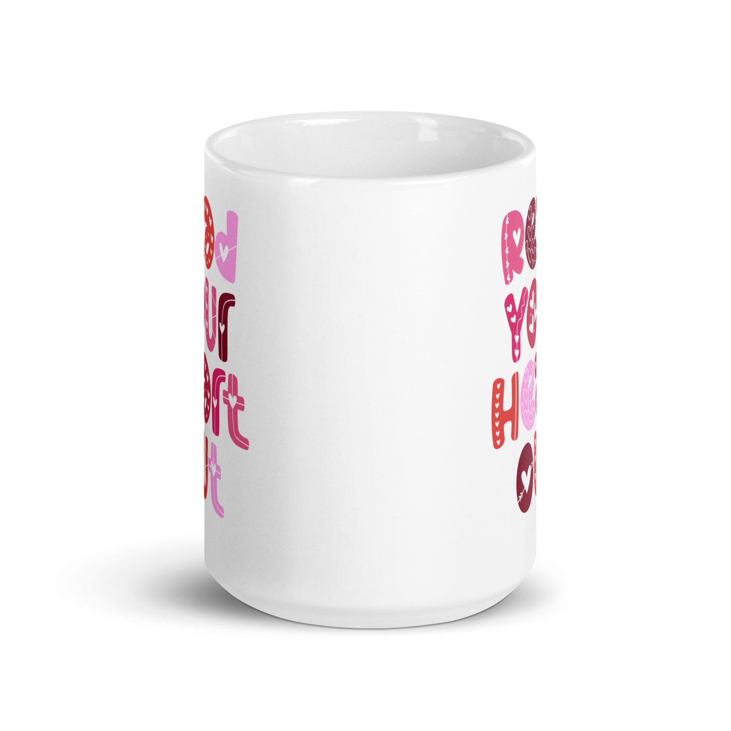 Read Your Heart Out White glossy mug