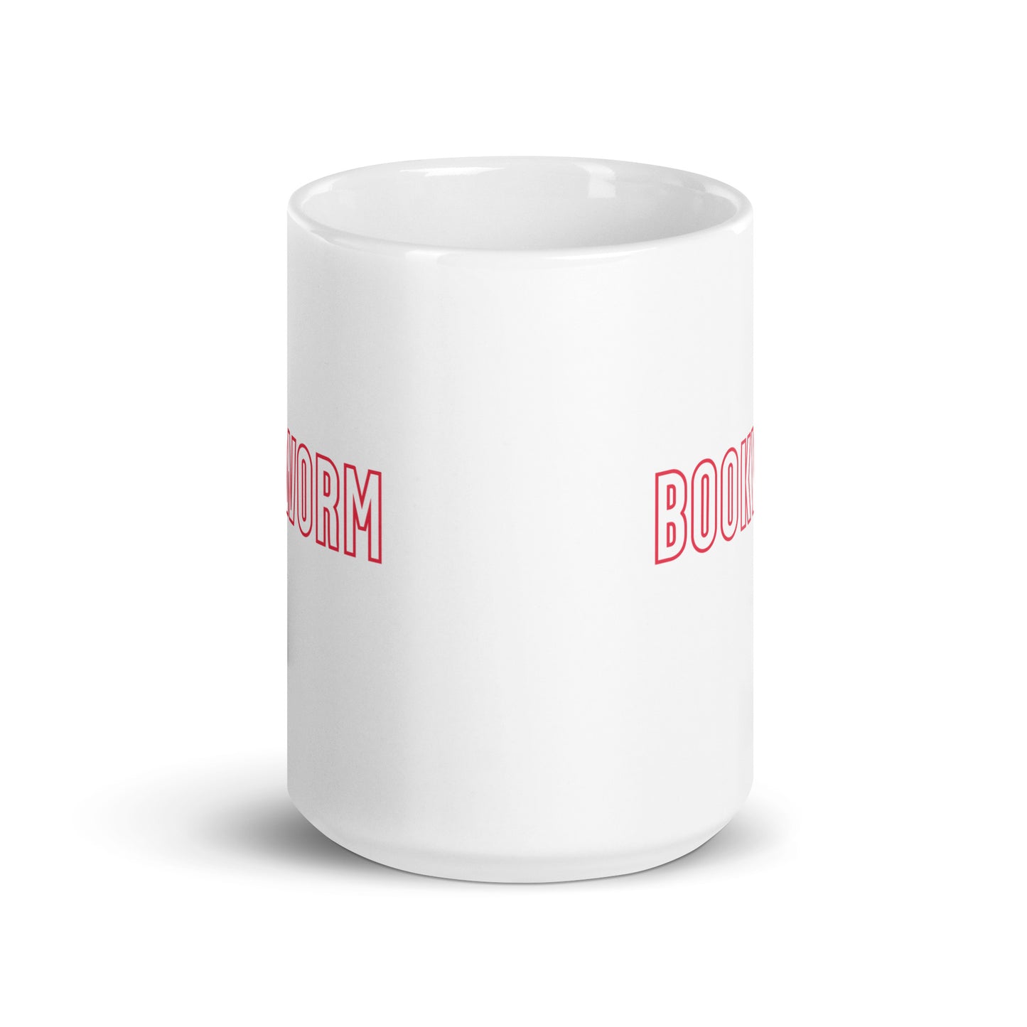 Bookworm White glossy mug