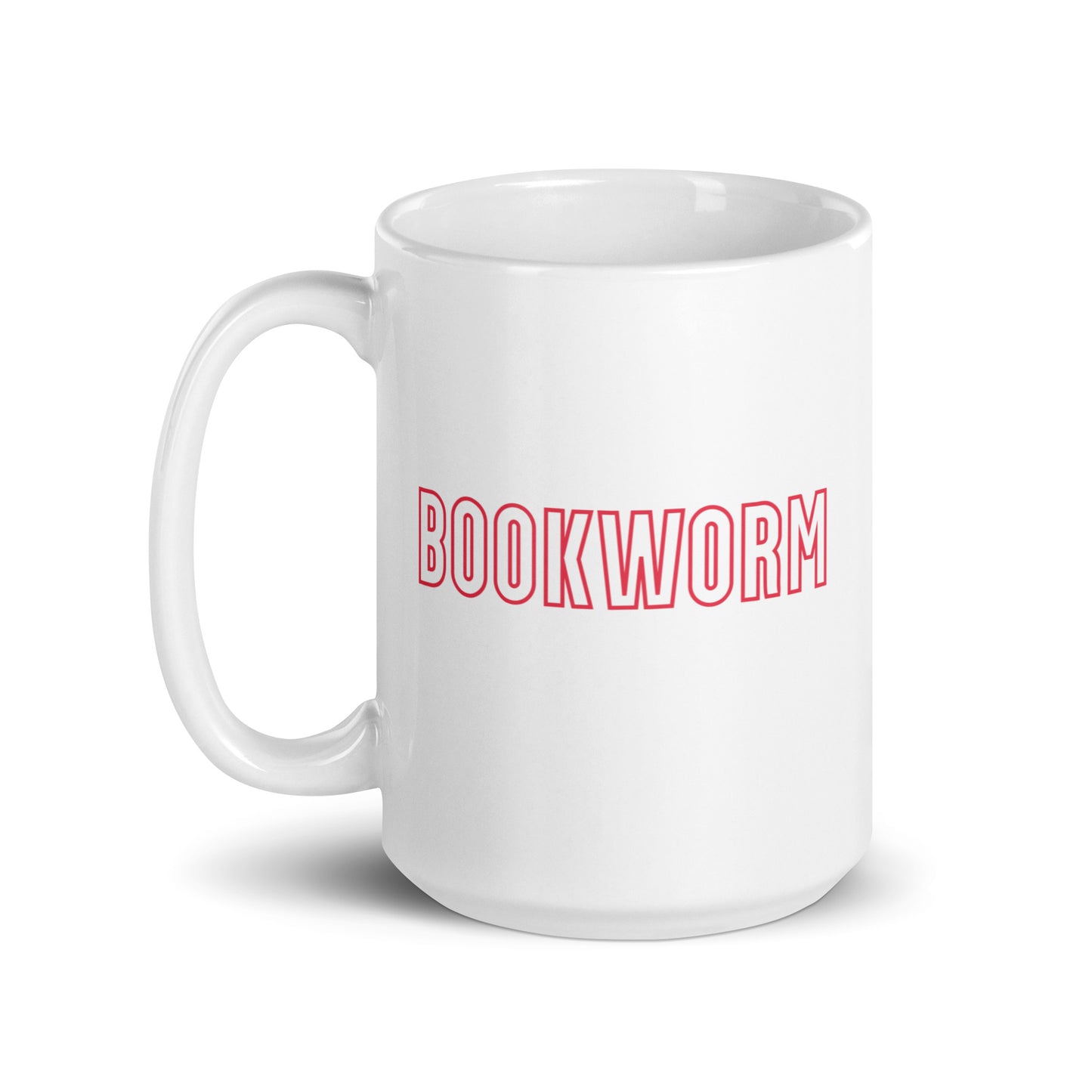 Bookworm White glossy mug