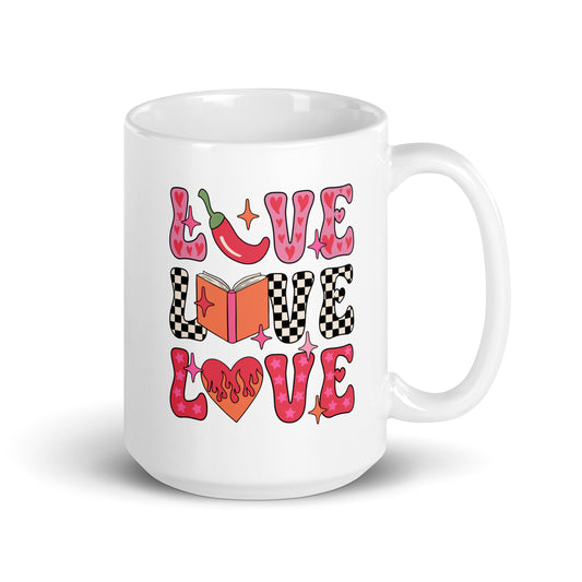 LOVE Valentines White glossy mug