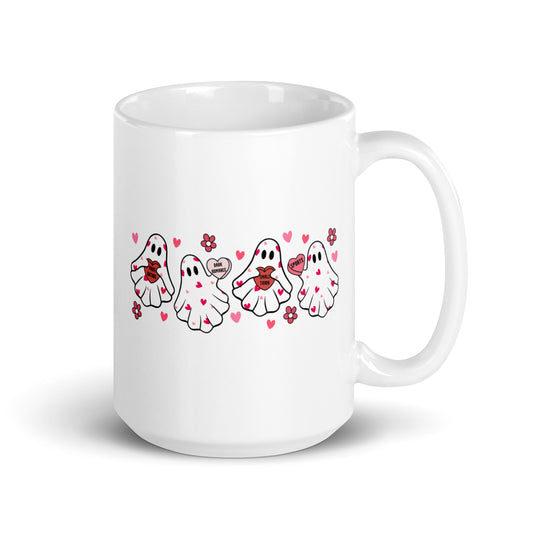 Romance Trope Ghosts White glossy mug