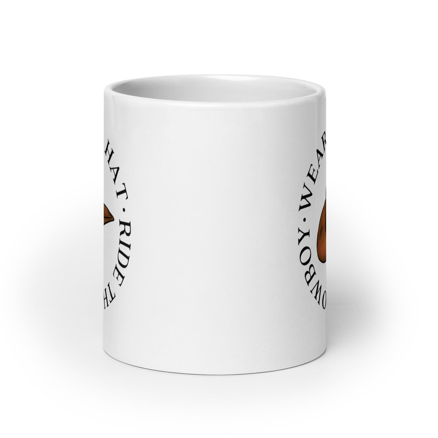 Wear the Hat, Ride the Cowboy / Elsie Silver Chesnut Springs White glossy mug
