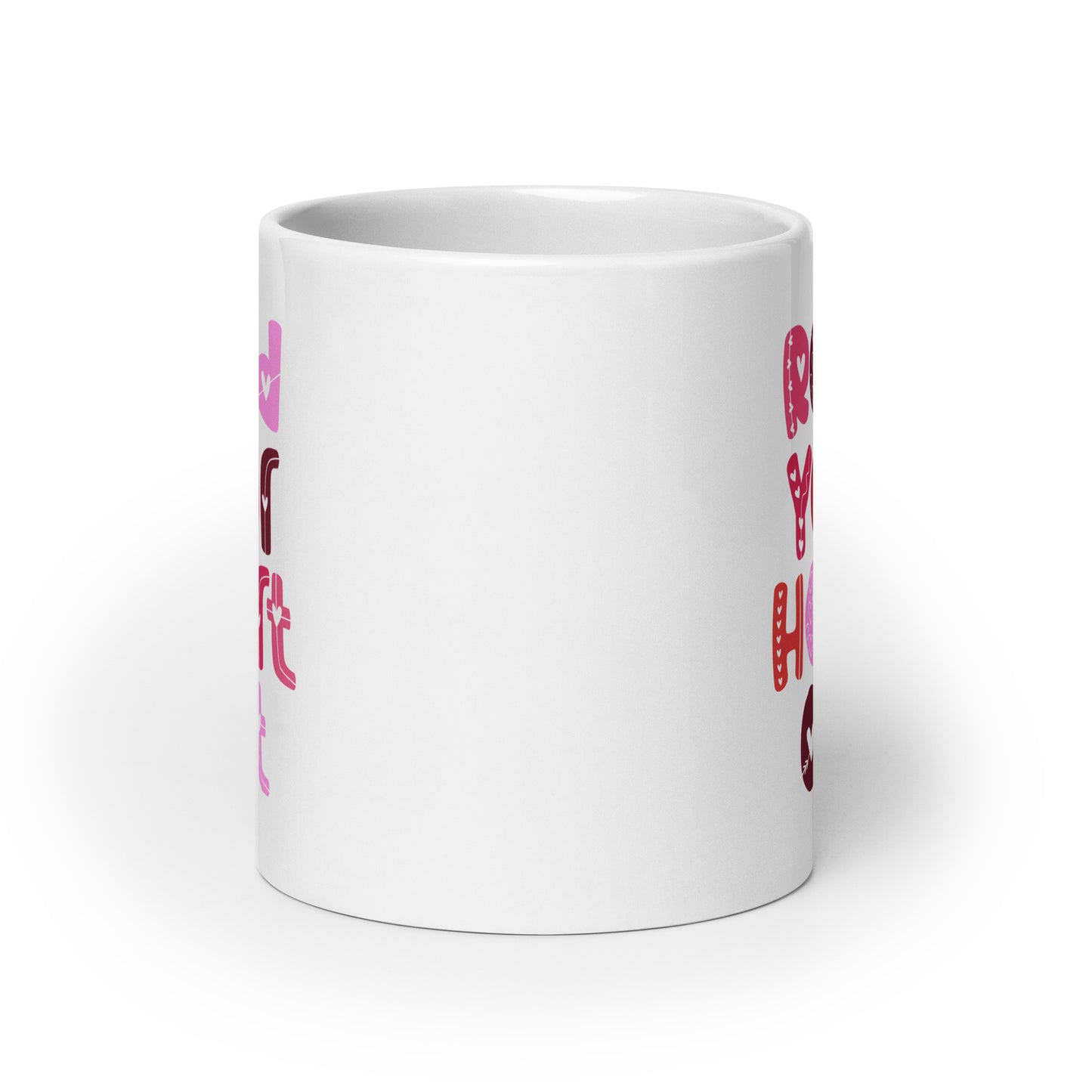 Read Your Heart Out White glossy mug