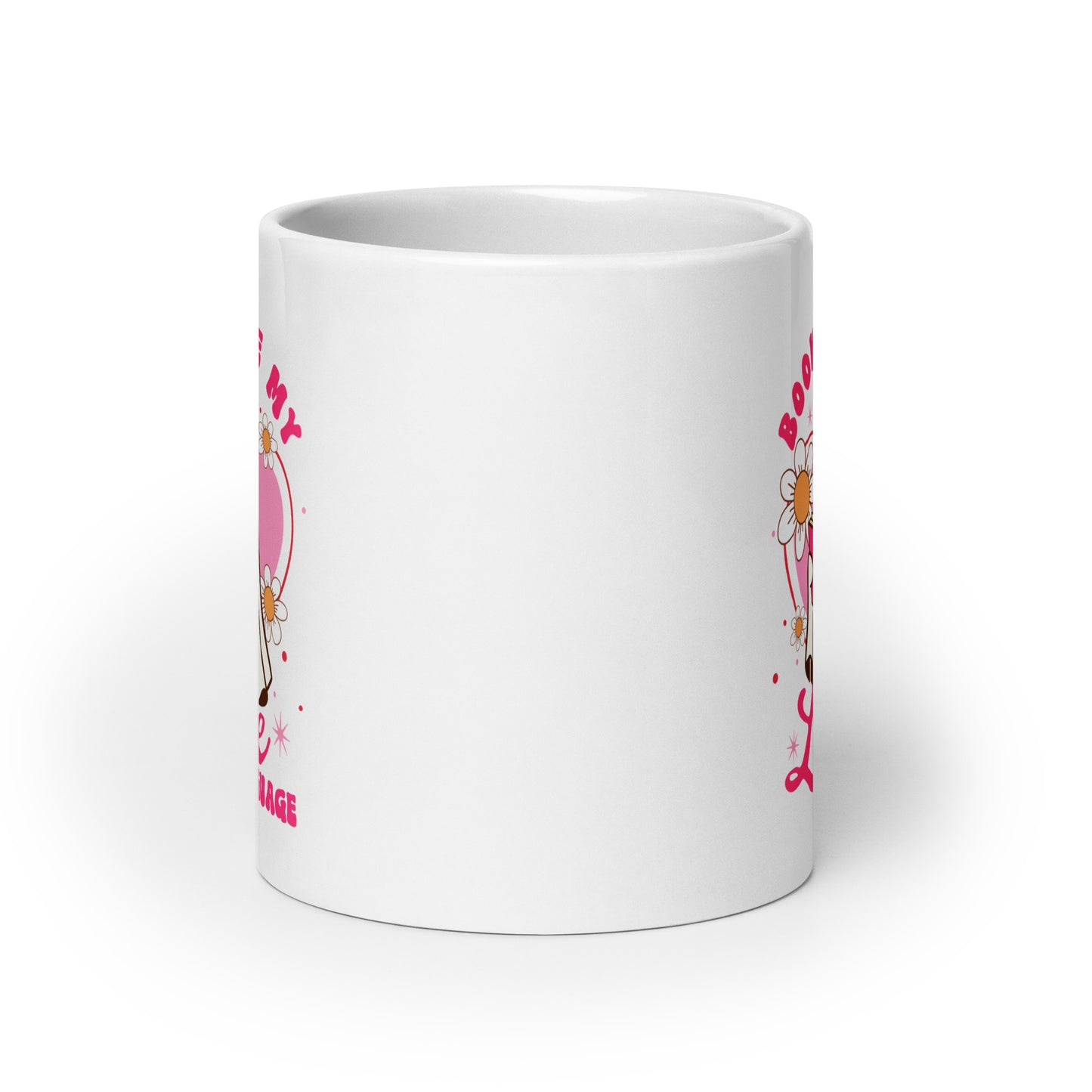 Books Are My Love Language White glossy mug