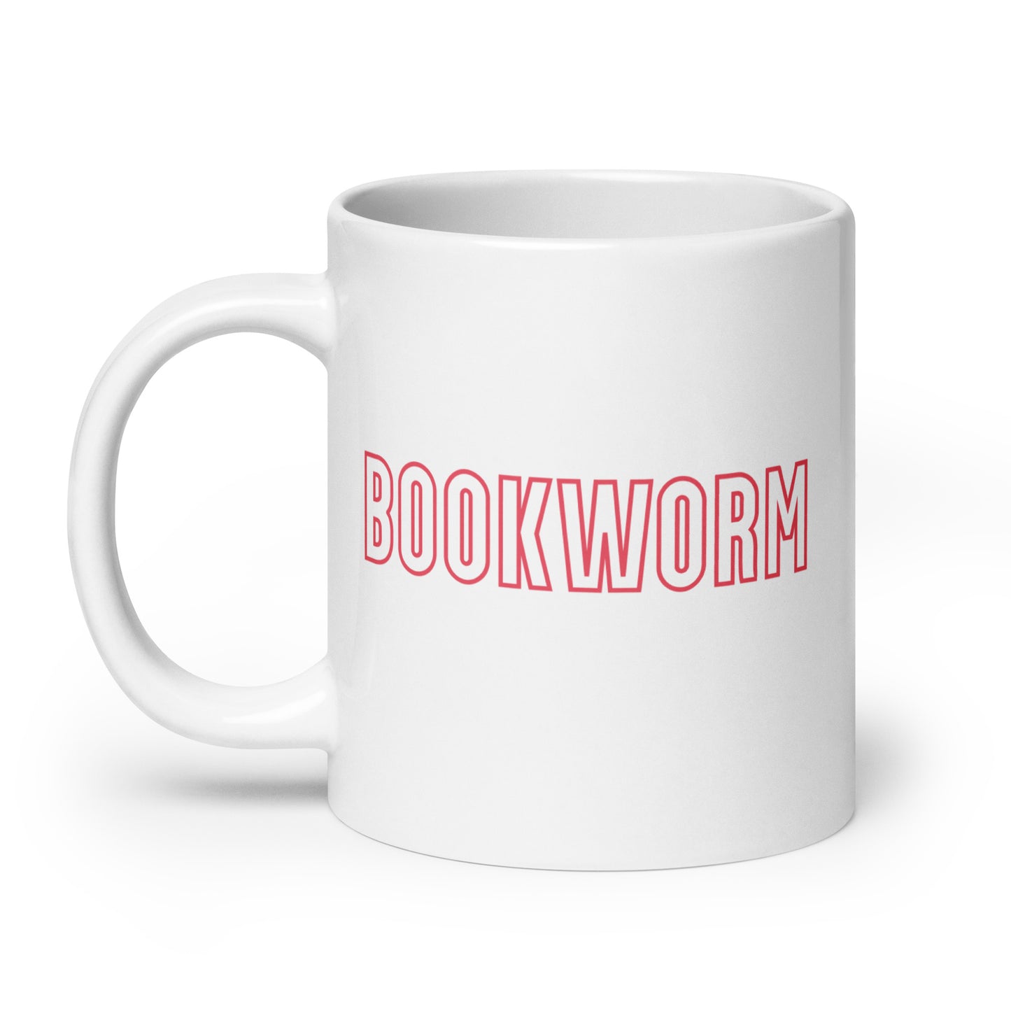 Bookworm White glossy mug