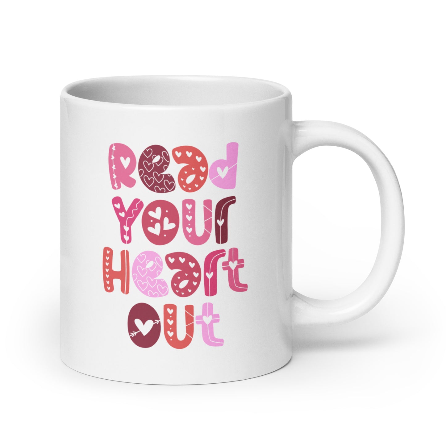 Read Your Heart Out White glossy mug