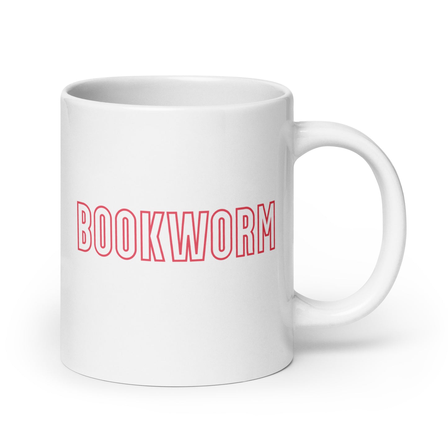 Bookworm White glossy mug